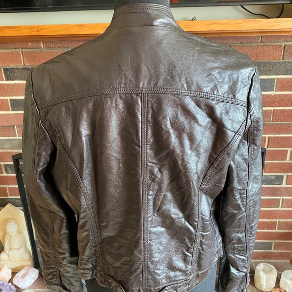 Mossimo brown faux leather jacket size S - Picture 4 of 5